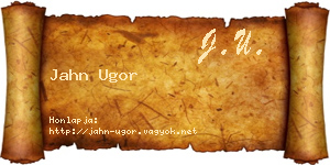 Jahn Ugor névjegykártya